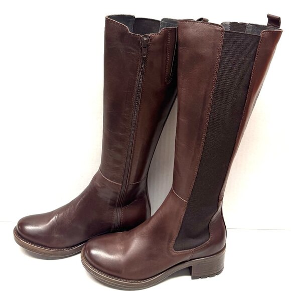 MIZ MOOZ TALL BOOTS SIDE ZIP GORE CHESTNUT 37EU / 7US NEW # Z-08 - Picture 1 of 5